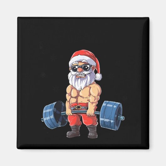 Santashred Grappige Kerstman Meme Kerstmis Gym Bod Magneet (Voorkant)