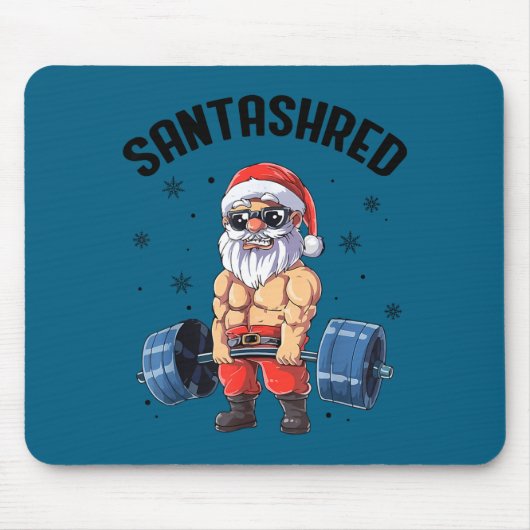 Santashred Grappige Kerstman Meme Kerstmis Gym Bod Muismat (Voorkant)