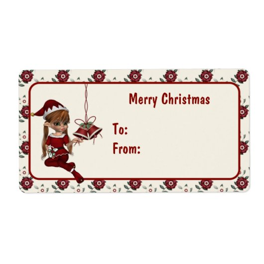 Santas's Helper Kerstmis Elf Labels (Voorkant)