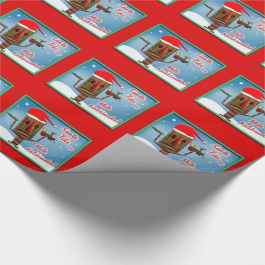 SantaTikiSays-GlossyWrappingPaper 2'x6'Roll Cadeaupapier (Hoek)