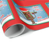 SantaTikiSays-GlossyWrappingPaper 2'x6'Roll Cadeaupapier (Rol Hoek)