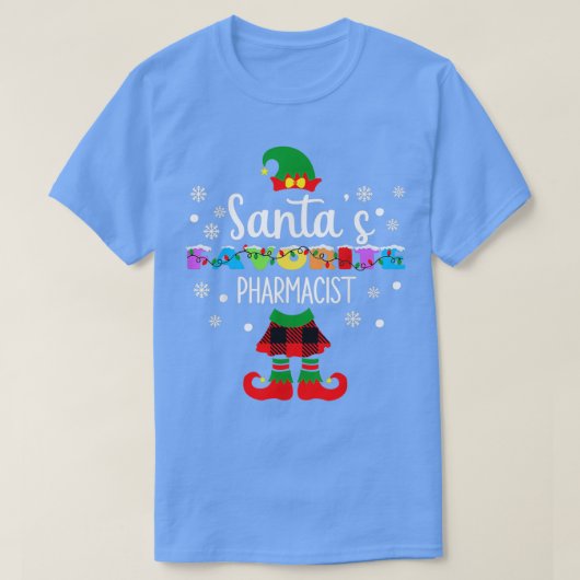 Santax27s Fav Pharmacist Funny Kerstmis Elf T-shirt (Design voorkant)