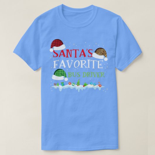 Santax27s Favoriete bus driver Funny kerstcadeau T-shirt (Design voorkant)