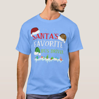 Santax27s Favoriete bus driver Funny kerstcadeau T-shirt