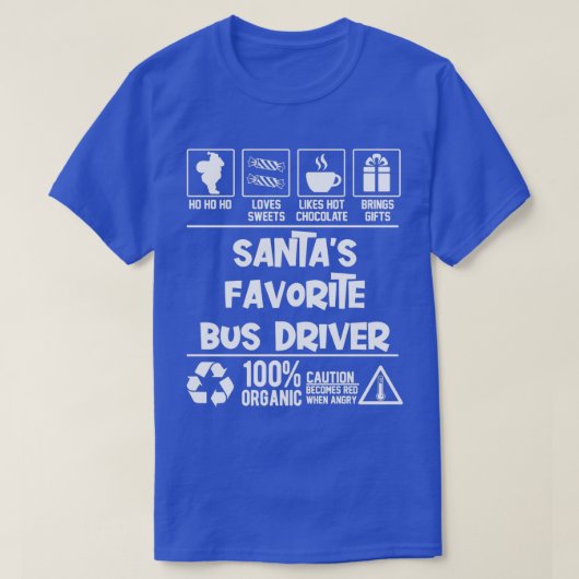 Santax27s Favoriete busbestuurder Kerstmis HO HO T-shirt (Design voorkant)