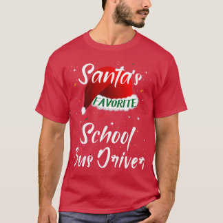 Santax27s Favoriete schoolbus Santa Hat Chr T-shirt