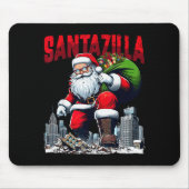 Santazilla Funny Santa Claus Christmas Xmas Holida Muismat (Voorkant)