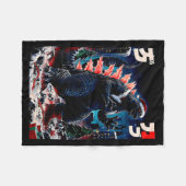 Santazilla Japans Monster Kaiju Dinosaur Kerstmis Fleece Deken (Voorkant (Horizontaal))