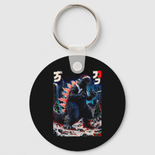 Santazilla Japans Monster Kaiju Dinosaur Kerstmis Sleutelhanger