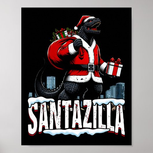 Santazilla Kaiju Kerstman Japans monster Poster (Voorkant)