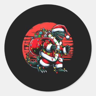 Santazilla Kerst T-shirt Japans Monster Kaiju  Ronde Sticker
