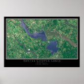 Santee Cooper Lakes South Carolina Satellite Map Poster (Voorkant)