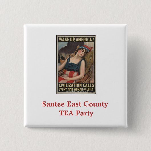 Santee East County TEA Party Vierkante Button 5,1 Cm (Voorkant)