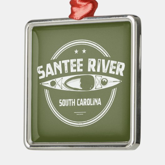 Santee Rivier South Carolina Kayakken Metalen Ornament (Links)
