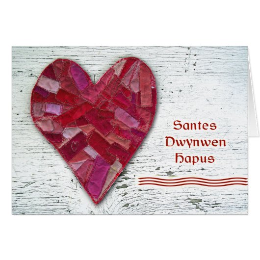 Santes Dwynwen Hapus, Sint Dwynwen's Day Heart (Voorkant Horizontaal)