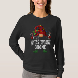 Sante's Favoriete Kabouter Buffalo Plaid Overeenko T-shirt