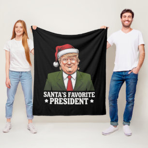 Sante's favoriete president grappige Trump kerstmi Fleece Deken
