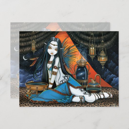 Santha Celestial Tribal Sage Fairy Angel Poscard Briefkaart (Voorkant / Achterkant)