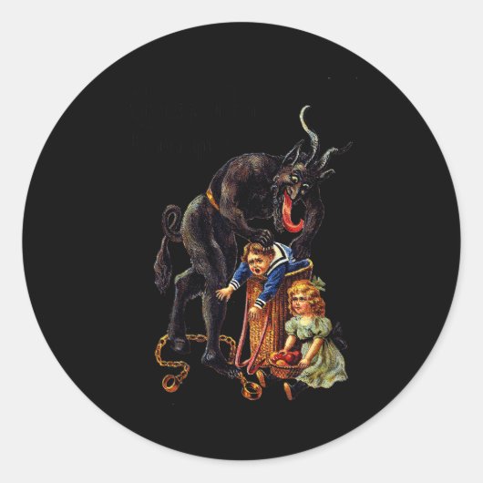 Santi Claus Tees Greetings From Ss Vom Krampus Ronde Sticker (Voorkant)