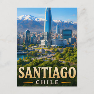 Santiago Andes Skyline en Chileense Elegantie Briefkaart