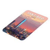 Santiago Chile Illustratie Reizen Art Vintage Magneet (Linkerzijde)