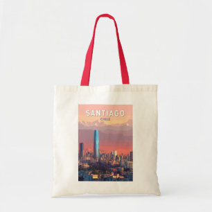 Santiago Chile Illustratie Reizen Art Vintage Tote Bag