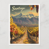 Santiago Chile  Kunst Reizen Illustratie Briefkaart (Voorkant)