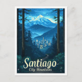 Santiago Chile  Kunst Reizen Illustratie Briefkaart (Voorkant)