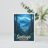 Santiago Chile  Kunst Reizen Illustratie Briefkaart (Staand voorkant)