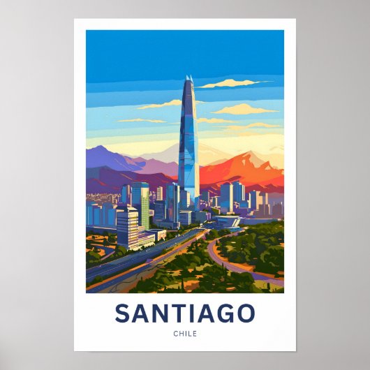Santiago Chile Reisprint Poster (Voorkant)