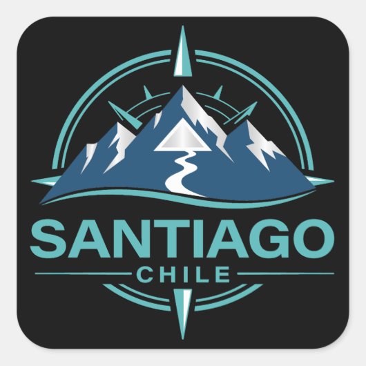 Santiago Chile South America Vierkante Sticker (Voorkant)