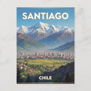 Santiago Chili Besneeuwde Andes Landschap Briefkaart