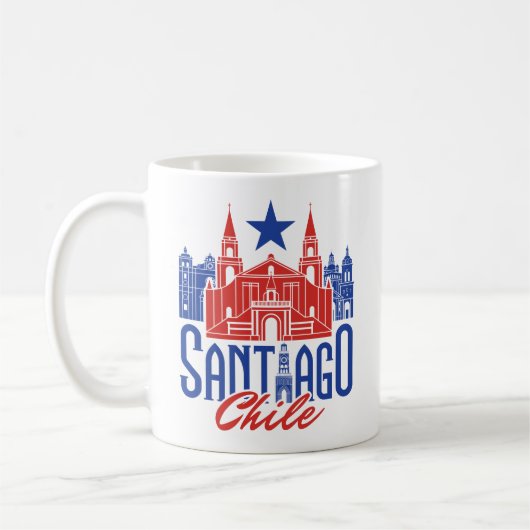 Santiago Chili Chileense Souvenir Travel Vacation Koffiemok (Links)