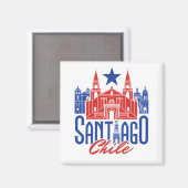 Santiago Chili Chileense Souvenir Travel Vacation Magneet (Voorkant / Achterkant)