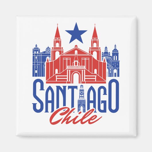 Santiago Chili Chileense Souvenir Travel Vacation Magneet (Voorkant)