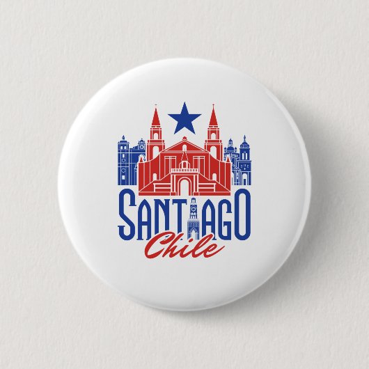 Santiago Chili Chileense Souvenir Travel Vacation Ronde Button 5,7 Cm (Voorkant)