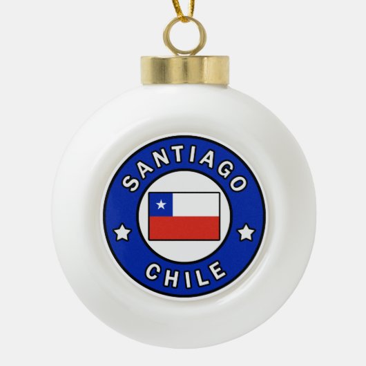 Santiago Chili Keramische Bal Ornament (Voorkant)