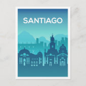 Santiago Chili Kunst Reizen Illustratie Briefkaart (Voorkant)