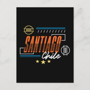 Santiago Chili Moderne Retro Typografie Ontwerp Briefkaart