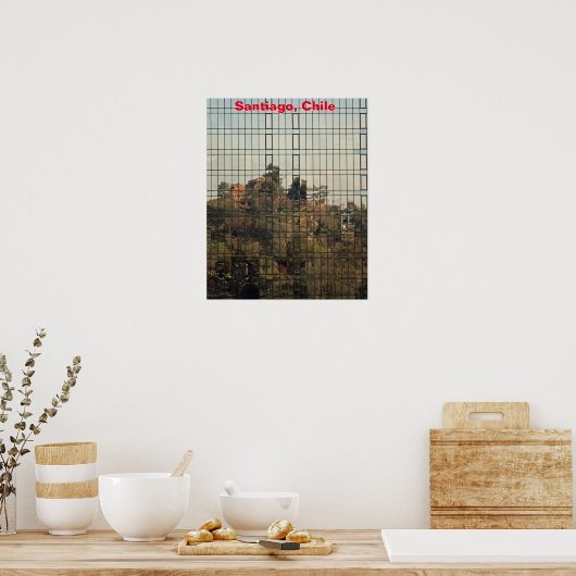 Santiago, Chili reflectie Poster (Keuken)