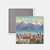 Santiago Chili Reizen Magneet (Voorkant / Achterkant)