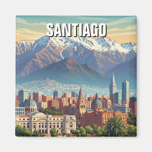 Santiago Chili Reizen Magneet (Voorkant)