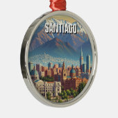 Santiago Chili Reizen Metalen Ornament (Rechts)