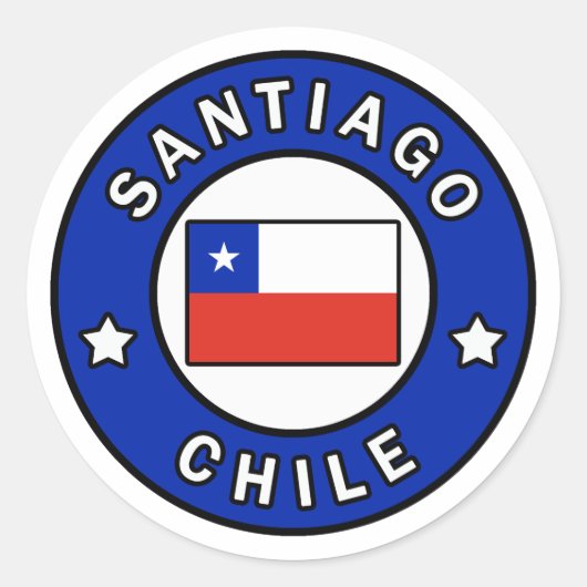 Santiago Chili Ronde Sticker (Voorkant)