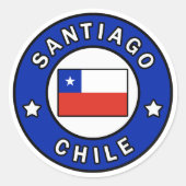 Santiago Chili Ronde Sticker (Voorkant)