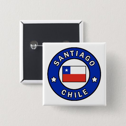 Santiago Chili Vierkante Button 5,1 Cm (Voorkant /achterkant)