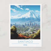 Santiago Chili Vintage Travel Briefkaart (Voorkant)