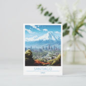 Santiago Chili Vintage Travel Briefkaart (Staand voorkant)