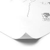 Santiago, Chili (zwart op wit) Poster (Hoek)