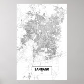 Santiago, Chili (zwart op wit) Poster (Voorkant)